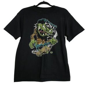 NWT Vans Black Dirty Donny Skate Zombie Cotton Short Sleeve Tee Shirt Boys Sz L